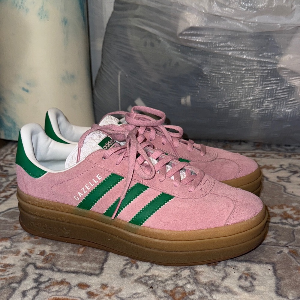 Adidas Gazelle Pink and Green Women's Sneakers